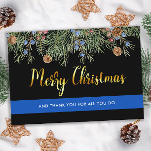 Carte De Visite Joyeux Noël à la police Merci d'application de la 