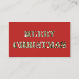 Carte De Visite Joyeux Noël Golden Parties scintillant Typographie