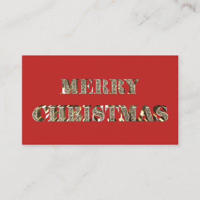 Carte De Visite Joyeux Noël Golden Parties scintillant Typographie (Devant)