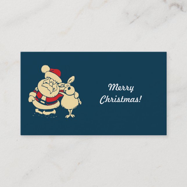 Carte De Visite Joyeux Noël Père Noël (Devant)