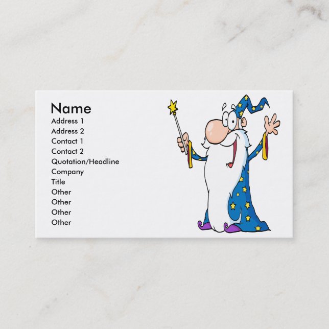 Carte De Visite joyeux personnage de l'assistant de dessin animé (Devant)