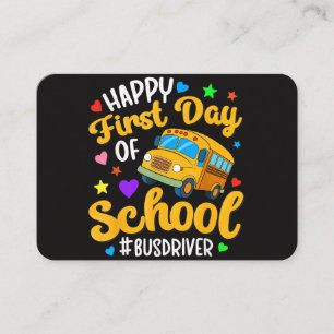 Carte De Visite Joyeux premier jour de la rentrée conducteur de bu