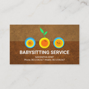 Carte De Visite Joyeux semis de soleil Brown Terre Grunge Sitter