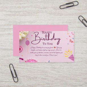 Carte De Visite Joyeux voeux d'anniversaire