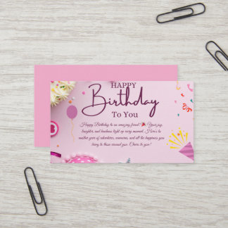Carte De Visite Joyeux voeux d'anniversaire