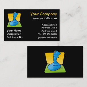 Carte De Visite Joystick bleu