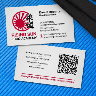 Carte De Visite Judo academy instructor - Kanji and rising sun