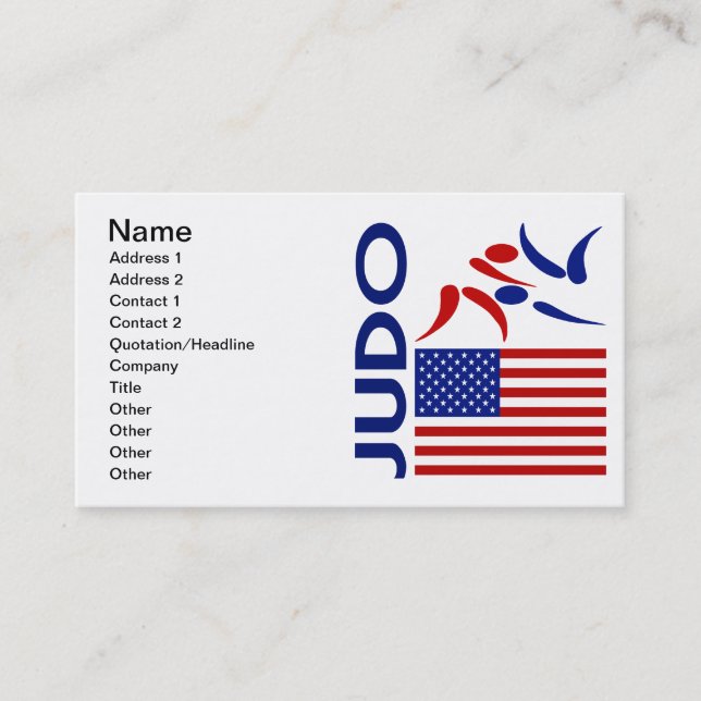 Carte De Visite Judo Etats-Unis (Devant)