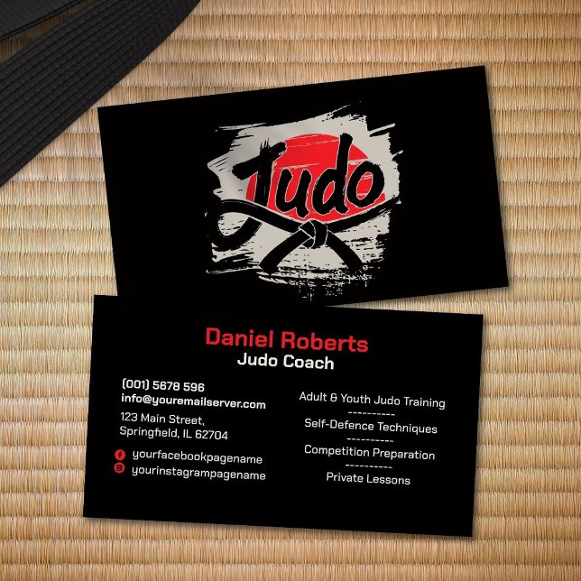 Carte De Visite Judo instructor - Black Belt and sun (Créateur téléchargé)