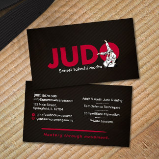 Carte De Visite Judo instructor - Kanji and Judoka