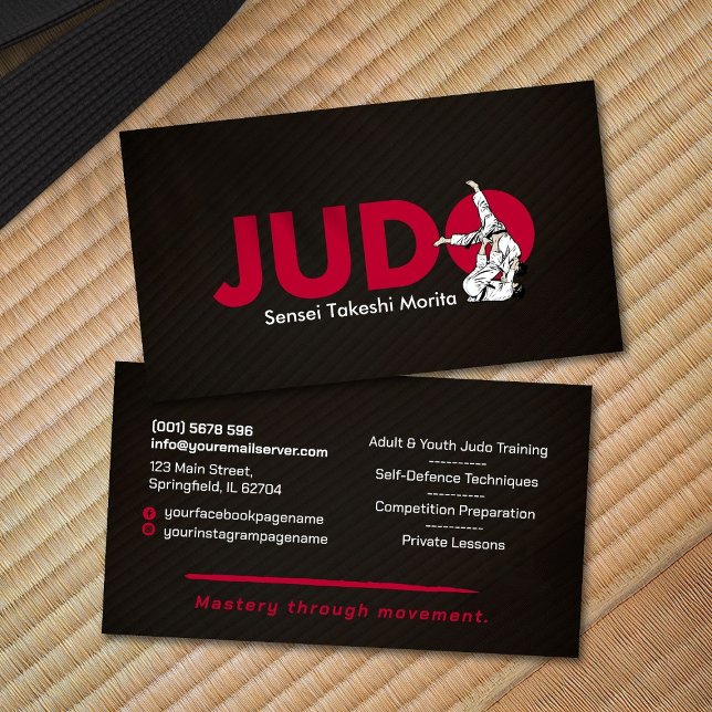 Carte De Visite Judo instructor - Kanji and Judoka  (Créateur téléchargé)