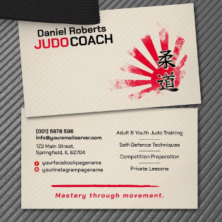 Carte De Visite Judo instructor - Kanji and Judoka