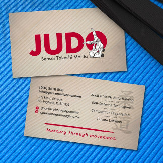 Carte De Visite Judo instructor - Kanji and Judoka