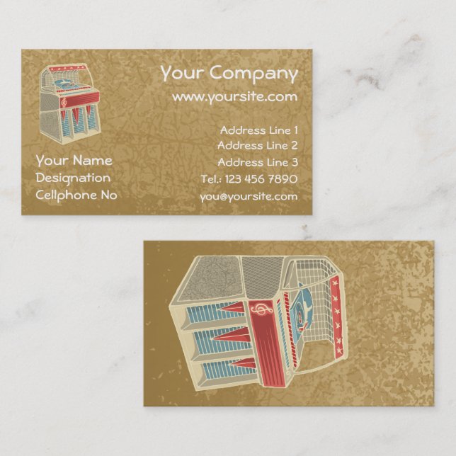 Carte De Visite Juke-box (Devant / Derrière)