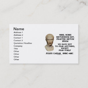 Carte De Visite Jules César pour ne pas craindre quelque chose