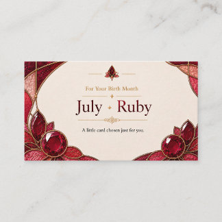 Carte De Visite July Ruby Birthstone Shop Card