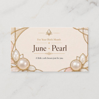 Carte De Visite June Pearl Birthstone Shop Card
