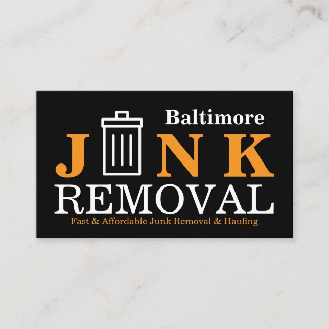 Carte De Visite Junk Removal & Hauling (Devant)