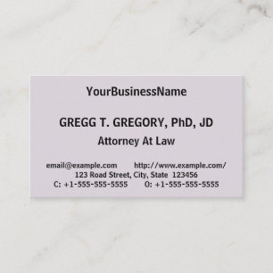Carte de visite juridique de base et humble
