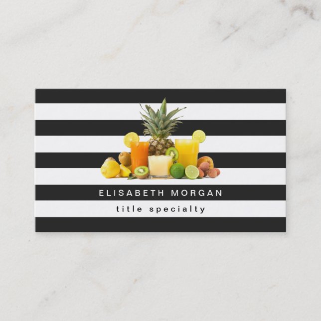 Carte De Visite Jus de fruits Kiwi à l'ananas - Grandes Blances No (Devant)