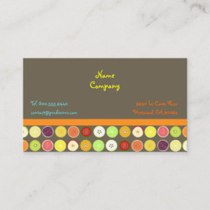 Carte De Visite Jus de fruits rétro ~ arrière - plan cendré