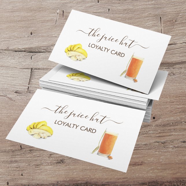 Carte De Visite Jus Smoothie Petit-déjeuner Aquarelle Loyauté (Créateur téléchargé)