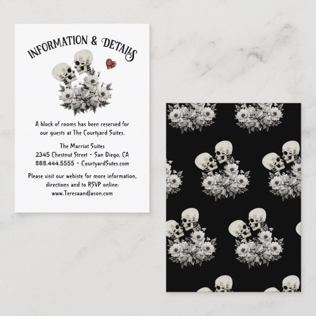 Carte De Visite Jusqu'à la mort nous Part Skeleton Info & Détails (Devant / Derrière)