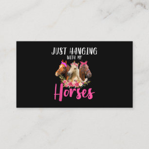 Carte De Visite Juste Accrocher Avec Mon Cheval Floral Flower Hors