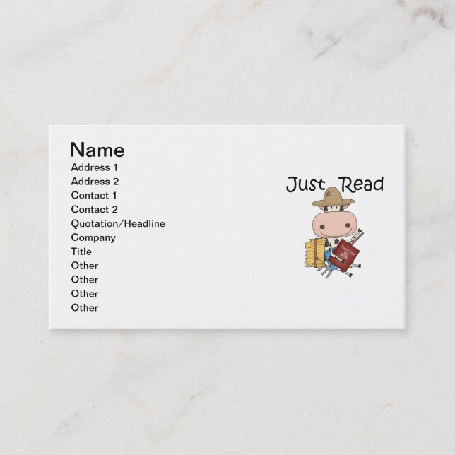 Carte De Visite Juste lu (Devant)