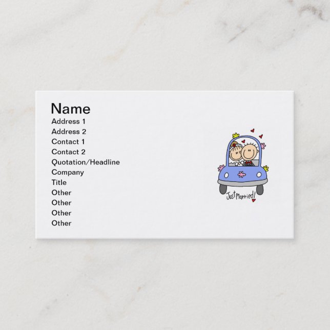 Carte De Visite Juste T-shirts et cadeaux mariés de jeunes mariés (Devant)