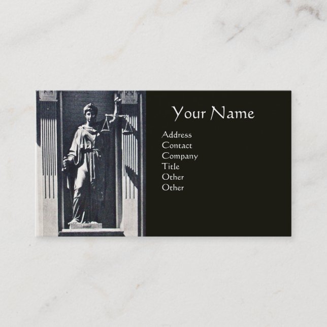 Carte De Visite JUSTICE BUREAU JURIDIQUE, PROCUREUR Gray Black Mon (Devant)
