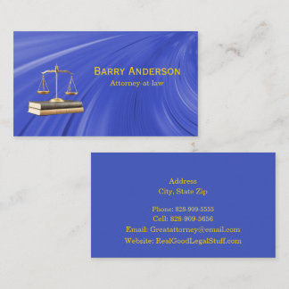 Carte De Visite Justice de l'avocat - Livres bleu et or