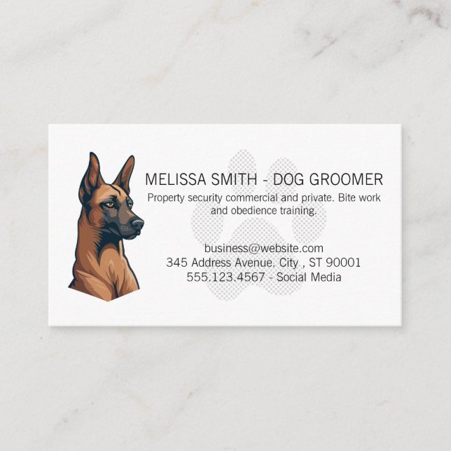 Carte De Visite K9 Dog | Paw (Devant)