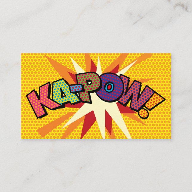 Carte De Visite KA-POW Fun Retro Comic Book (Devant)