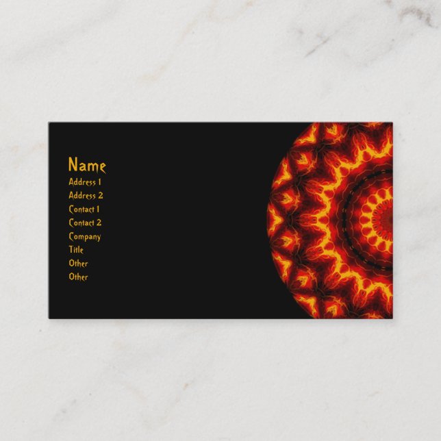Carte De Visite Kaléidoscope de roue du feu (Devant)