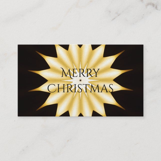 Carte De Visite Kaleidoscope Design Bright Yellow Star (Devant)