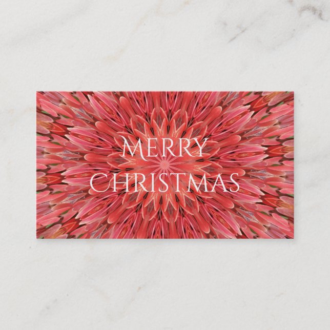 Carte De Visite Kaleidoscope Design Floral Rouge (Devant)