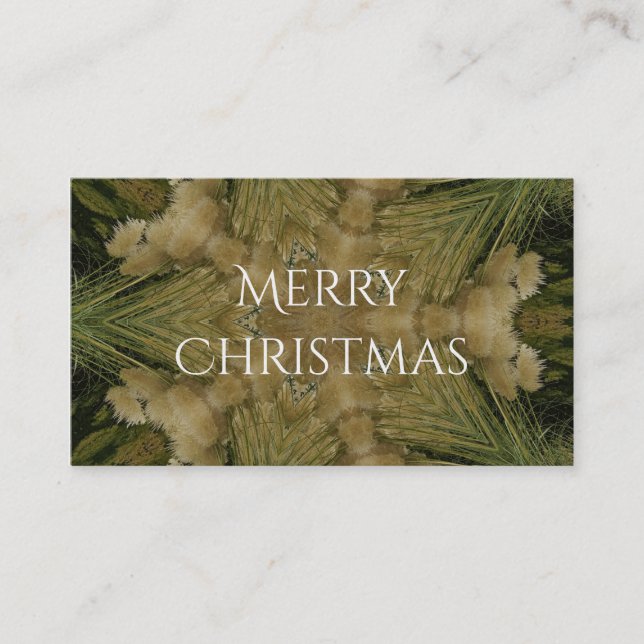 Carte De Visite Kaleidoscope Design Star de Pampas Grass Green (Devant)