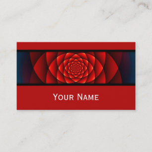 Carte De Visite Kaleidoscope Fractal - rose rouge + votre texte