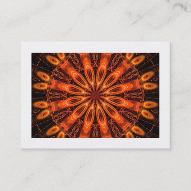Carte De Visite Kaleidoscope orange 02 (bordé) (Devant)