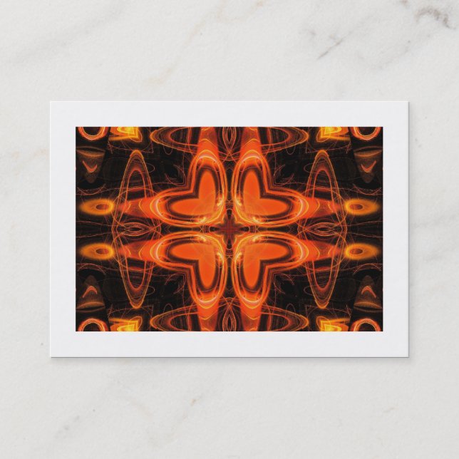 Carte De Visite Kaleidoscope orange 03 (bordé) (Devant)