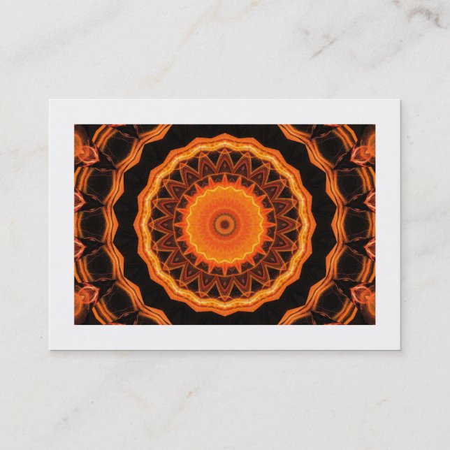 Carte De Visite Kaleidoscope orange 04 (bordé) (Devant)