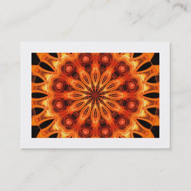 Carte De Visite Kaleidoscope orange 05 (bordé) (Devant)