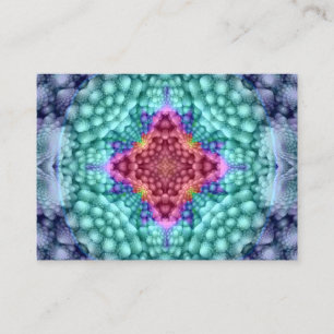 Carte De Visite Kaléidoscope vintage   bleu super de fractale