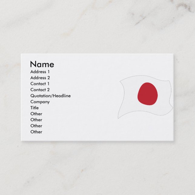 CARTE DE VISITE KAMIKAZE (神風) (Devant)