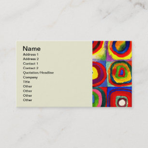 Carte De Visite Kandinsky Farbstudie Cercles Carré Quadrate Art