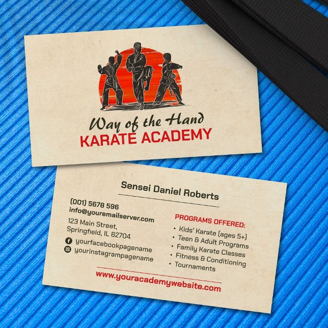 Carte De Visite Karate Academy - Adultes et jeunes karateka (Créateur téléchargé)