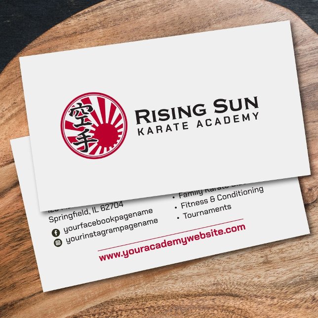 Carte De Visite Karate Academy - Rising Sun Kanji (Créateur téléchargé)
