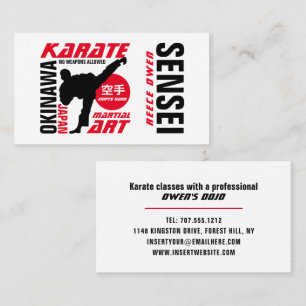 Carte De Visite Karate Design, Sensei