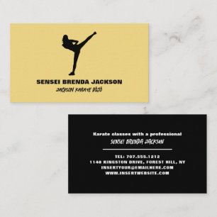 Carte De Visite Karate Silhouette, Karate Sensei